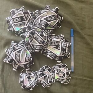 Victoria’s Secret Pink Holiday Bow Black x 8 Set